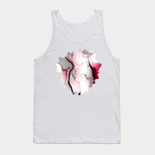 Red/Purple/White Acrylic Pour Painting Tank Top